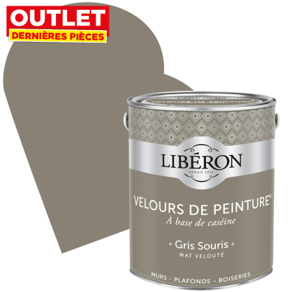 Peinture Velours de Peinture gris souris mate 2,5 L LIBERON