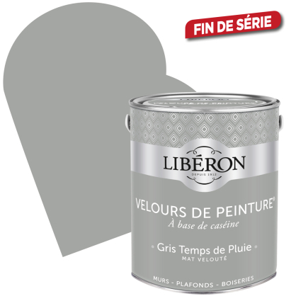 Peinture Velours de Peinture gris temps de pluie mate 2,5 L LIBERON