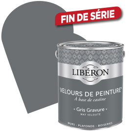 Peinture Velours de Peinture gris gravure mate 2,5 L LIBERON