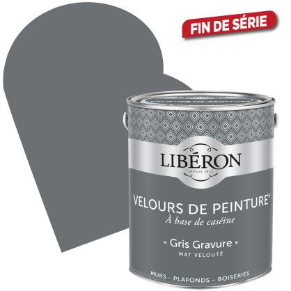 Peinture Velours de Peinture gris gravure mate 2,5 L LIBERON