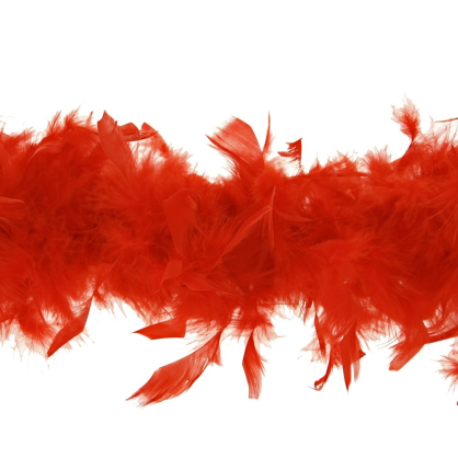 Boa de plumes et duvet rouge 180 cm