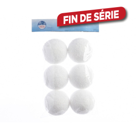 Boule de neige blanche Ø 6 cm 6 pièces DECORIS