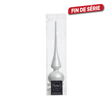 Cimier en verre blanc mat Ø 6 x 26 cm DECORIS