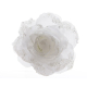 Décoration rose artificielle à clipser blanc d'hiver 14 cm DECORIS