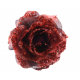 Décoration rose artificielle à clipser bordeaux 14 cm DECORIS