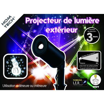 Projecteur d'hologrammes de Noël fixes extérieur blanc froid