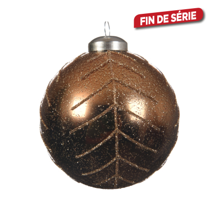 Boule de Noël en verre avec nervures Ø 8 cm 3 pièces DECORIS