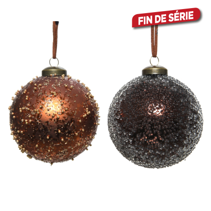 Boule de Noël en verre mouchetée 3 pièces Ø 8 cm DECORIS