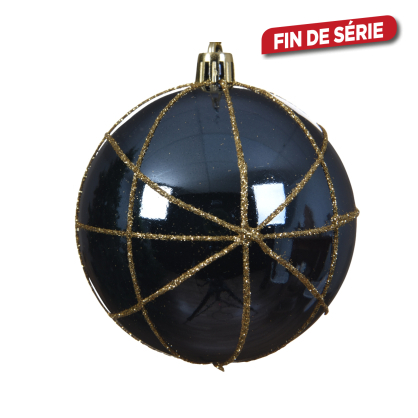 Boule de Noël en plastique pailletée Tissé doré Ø 8 cm DECORIS