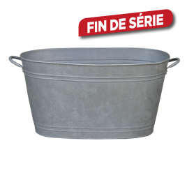 Pot ovale en zinc 54 x 32 x 28 cm