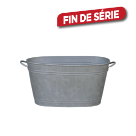 Pot ovale en zinc 44 x 25 x 23 cm