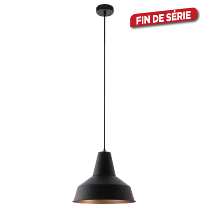 Lustre Somerton noir cuivré E27 60 W EGLO