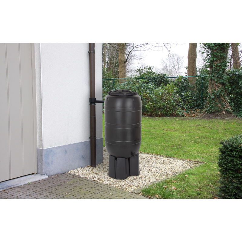 Récupérateur d'eau forme tonneau noir - 120 / 210 litres - Jardinet -  Équipez votre jardin au meilleur prix