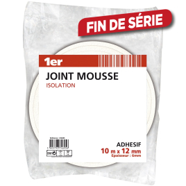 Joint en mousse isolant blanc 12 mm x 10 m 1er