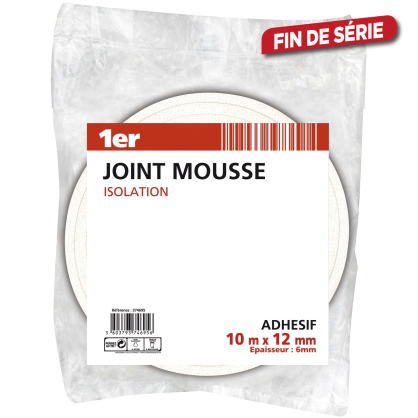 Joint en mousse isolant blanc 12 mm x 10 m 1er