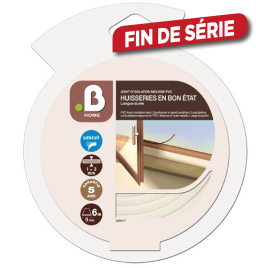 Joint d'isolation mousse PVC blanc 9 mm x 6 m .B