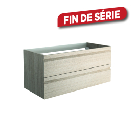 Meuble sous-plan Accent+ chêne blanc 100 cm ALLIBERT