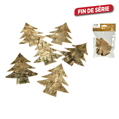 Sapin en écorce de bois 7 x 6 cm 6 pièces