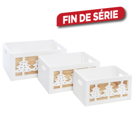 Caisse de rangement en sapin 3 pièces