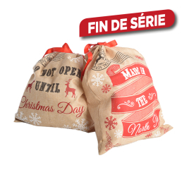 Sac cadeau en tissu avec message 70 x 50 cm