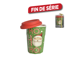 Mug avec couvercle vert et blanc