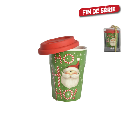 Mug avec couvercle vert et blanc