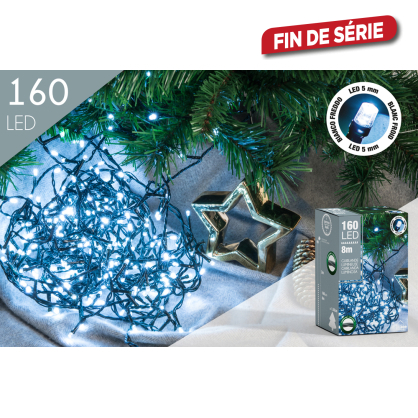 Guirlande extérieure 160 LED blanc froid 8 m