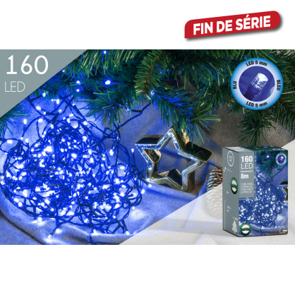 Guirlande extérieure 160 LED bleu 8 m