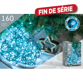 Guirlande extérieure 160 LED bleu glacier 8 m