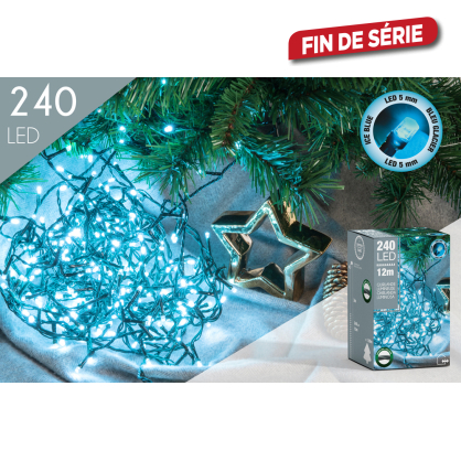 Guirlande extérieure 240 LED bleu glacier 12 m