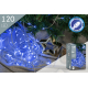 Guirlande extérieure avec fil transparent 120 LED bleu 6 m