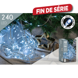 Guirlande extérieure avec fil transparent 240 LED blanc froid 12 m