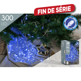 Guirlande extérieure avec fil transparent 300 LED bleu 15 m