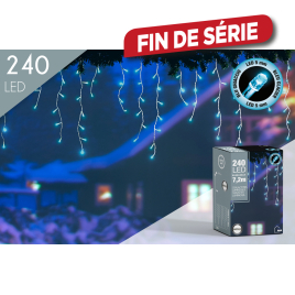 Guirlande extérieure stalactite 240 LED bleu glacier 7,2 m