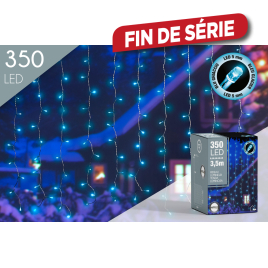 Guirlande extérieure rideau 350 LED bleu glacier 3,5 m