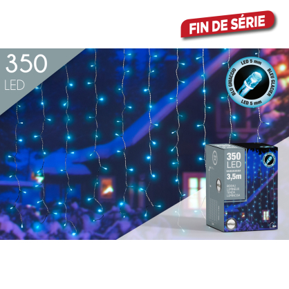 Guirlande extérieure rideau 350 LED bleu glacier 3,5 m