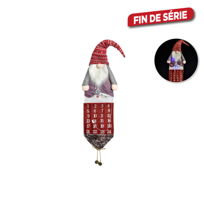 Calendrier de l'avent lutin LED 30 x 98 cm