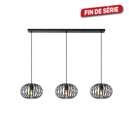 Suspension Manuela noir E27 3 x 40 W LUCIDE