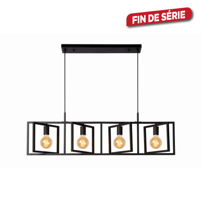 Suspension Luuk noir E27 4 x 40 W LUCIDE