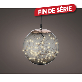 Boule de Noël en plastique cuivrée avec LED Ø 20 cm LUMINEO