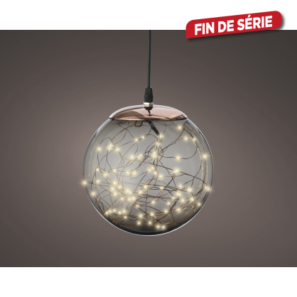 Boule de Noël en plastique cuivrée avec LED Ø 20 cm LUMINEO