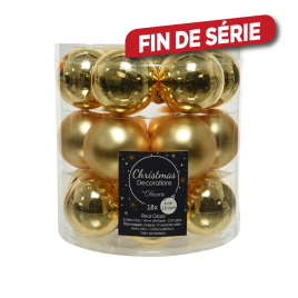 Boule de Noël en verre or clair Ø 4 cm 18 pièces DECORIS