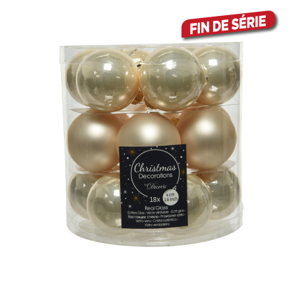 Boule de Noël en verre perle Ø 4 cm 18 pièces DECORIS