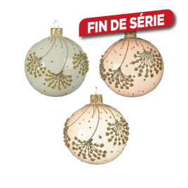 Boule de Noël en verre avec branches Ø 8 cm DECORIS