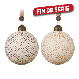 Boule de Noël en verre avec losanges Ø 8 cm 3 pièces DECORIS