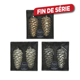 Pomme de pin à suspendre Ø 5 x 12 cm 2 pièces DECORIS