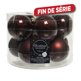 Boule de Noël en verre acajou Ø 6 cm 10 pièces DECORIS