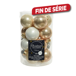 Set de boules de Noël en verre perle Ø 3,5 cm 16 pièces DECORIS