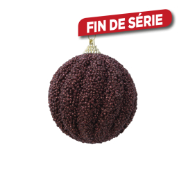 Boule de Noël en mousse avec paillettes acajou Ø 8 cm DECORIS