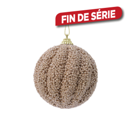 Boule de Noël en mousse avec paillettes caramel Ø 8 cm DECORIS